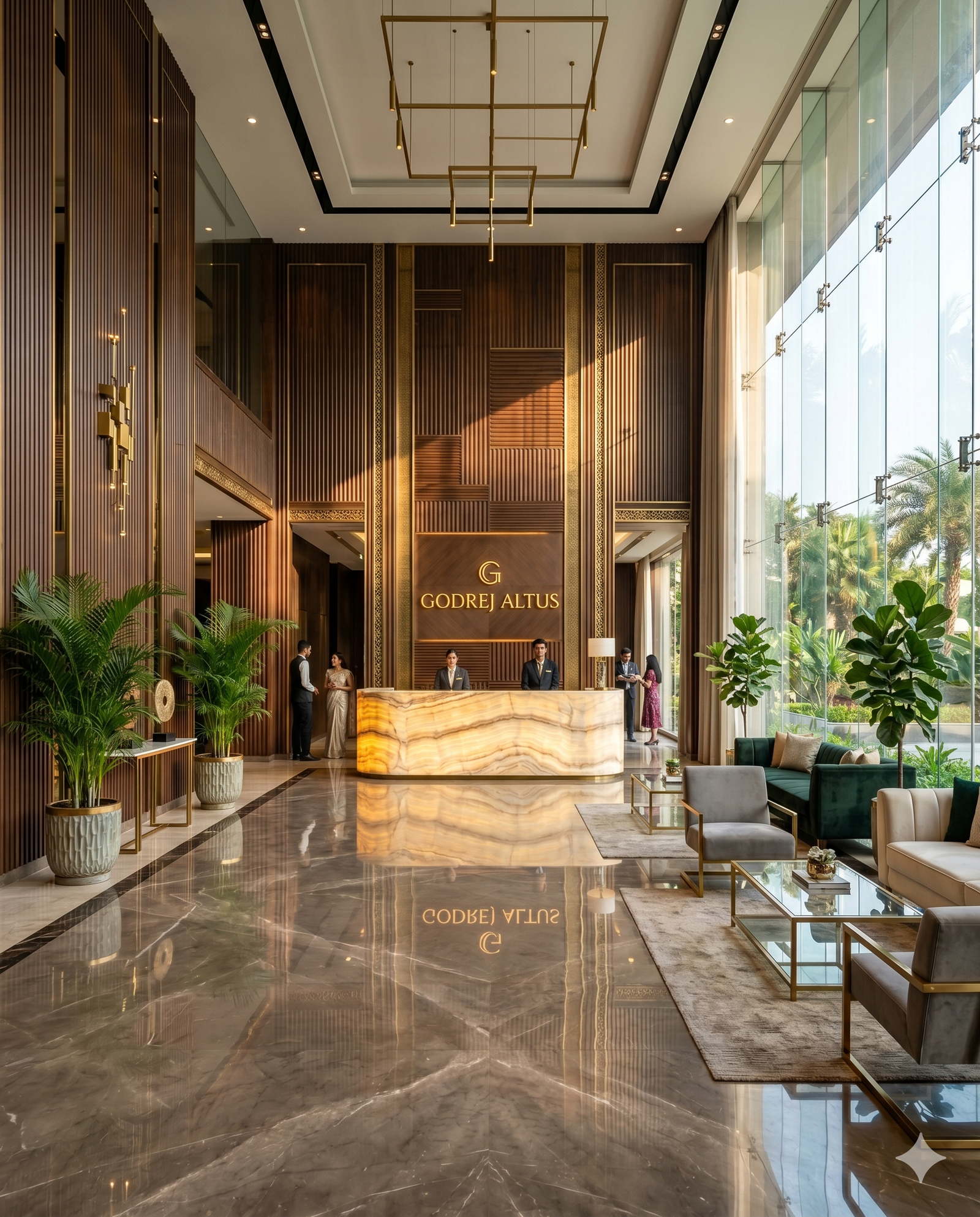 Double-height lobby
